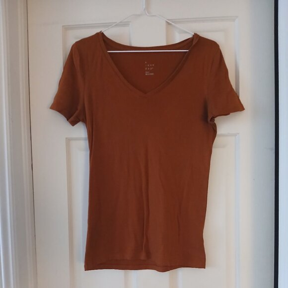V-Neck Burnt Orange T-shirt - Picture 1 of 5